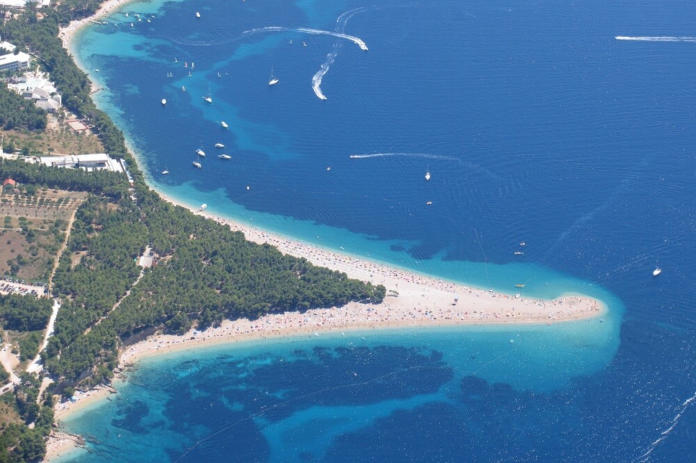 brac zlatni rat beach aerial view