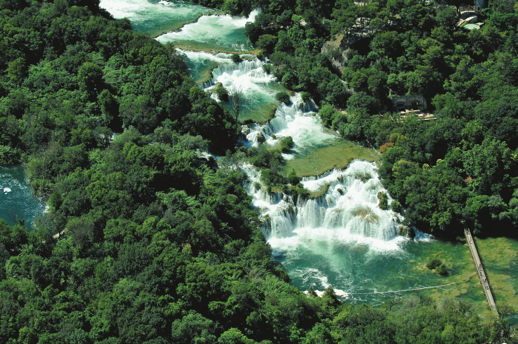 krka national park skradinski buk falls aerial view